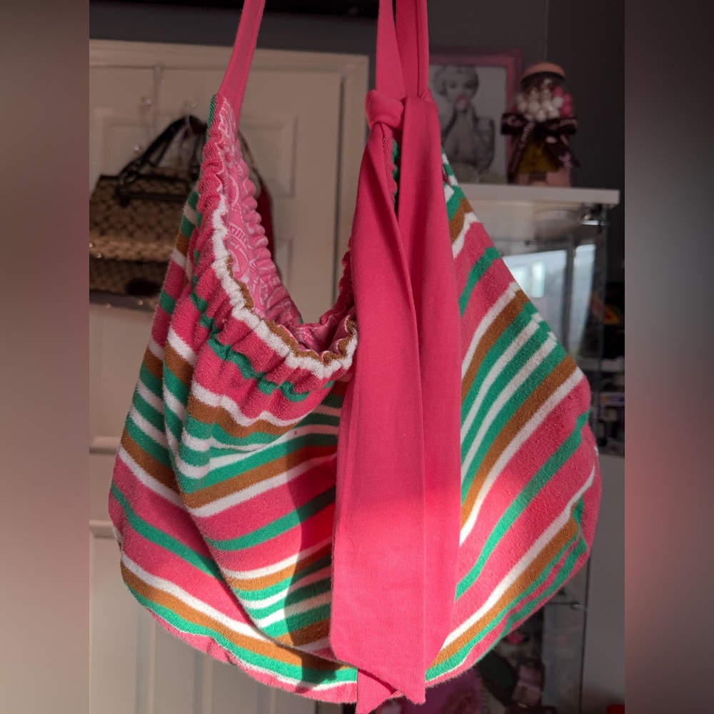 VINTAGE Juicy Couture Beach Surf Royalty Hobo Tote Bag🩷💚🎀